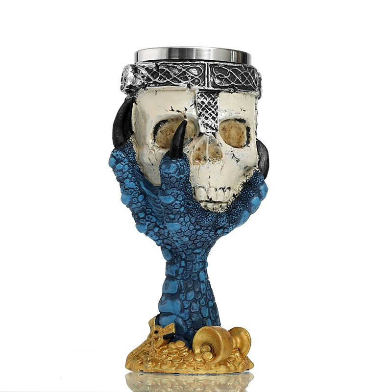 3D кружка из нержавеющей стали бокал чашка с черепом креативная смола голова