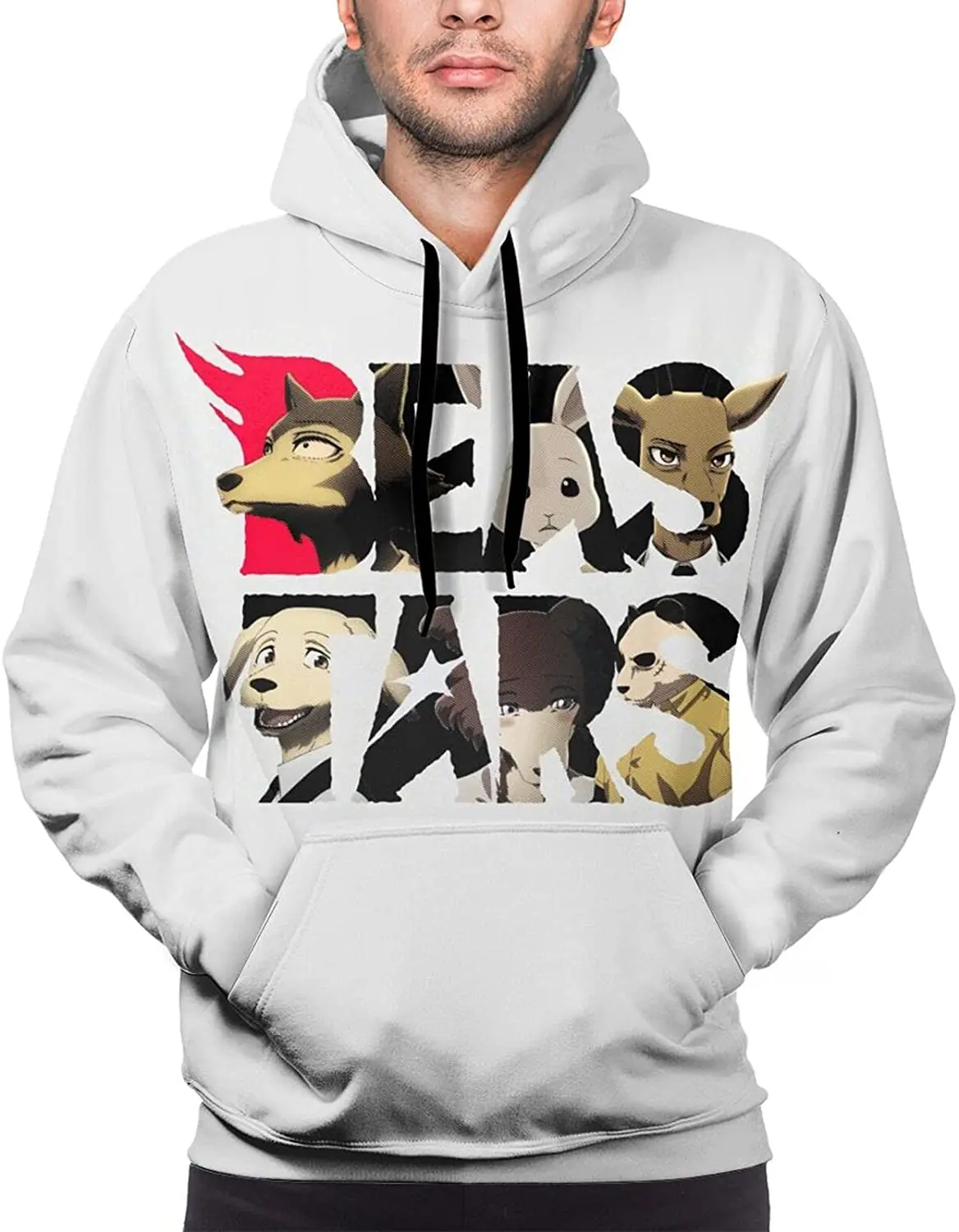 

Anime Pullover Hoodie Single Sleeve Hooded Sweatshirt Men Is Collar Drawstring