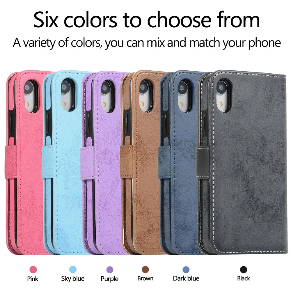 Модный чехол-кошелек для iPhone XS X, съемный флип-чехол, кожаный чехол для телефона, чехол для iPhone 11 Pro XR 6 7 8 Plus Funda