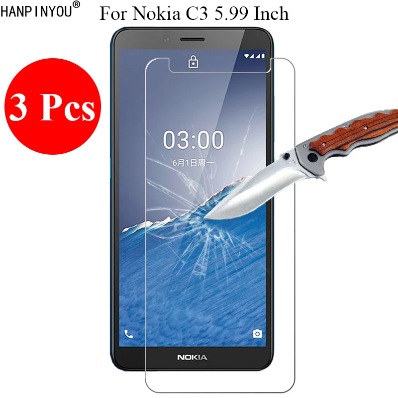 3 шт./лот новинка 9H 2.5D закаленное стекло защита для экрана Nokia C3 5 99 &quot защитная