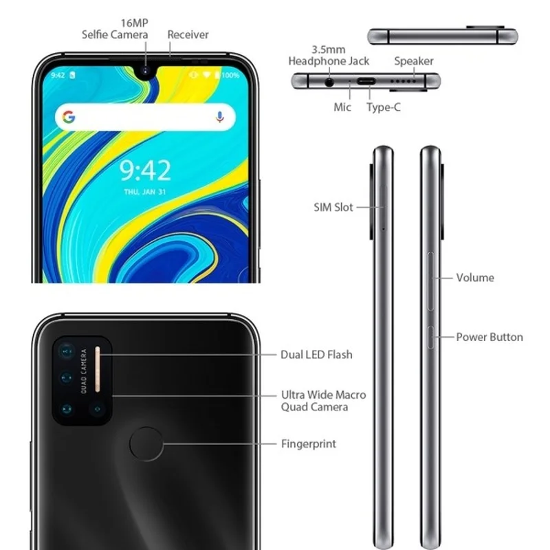 original new umidigi a7 pro smartphone 4gb 128gb helio p23 octa core 4150mah andriod 10 fingerprint 4g lte 6 3 mobile phone free global shipping