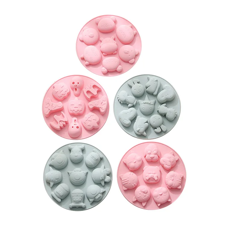 Round pet rice cake mold children's food supplement making chocolate fudge 3D silicone steamable baking tool | Дом и сад