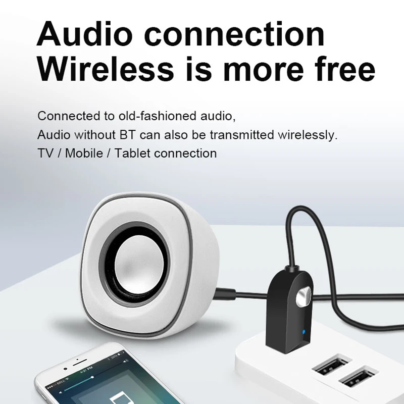 

Bluetooth Transmitter Wireless Bluetooth Receiver 5.0 Car AUX 3.5mm Bluetooth Adapter Audio Cable for Speaker Headphones