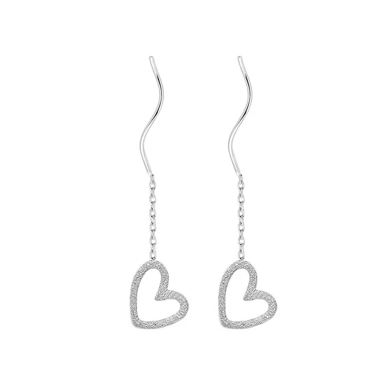 

Korean Heart Dangle Earrings Fashion Punk Jewelry Accessories Long Earrings for Women Gifts