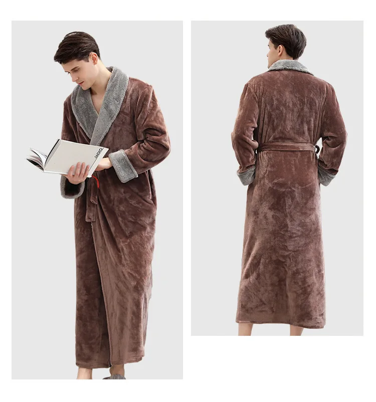 Фланелевая Пижама для женщин и мужчин коричневая одежда плотный теплый зимний