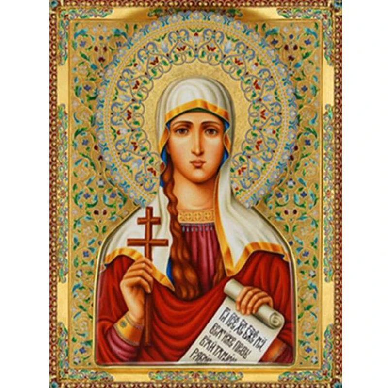 5D алмазная живопись сделай сам вышивка крестиком икона полностью круглая