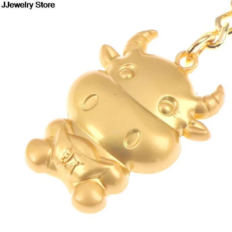 1 шт. Китайский Знак зодиака бык Год Брелок-подвеска Lucky кольцо для ключей с