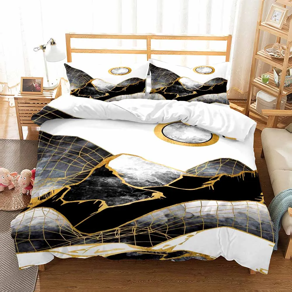 

Japanese Style Bedding Set Art Theme Comforter Cover Mountain Wave Pattern Decor Duvet Cover Sun Print Quilt Set for Adult Women