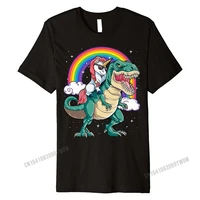 unicorn riding dinosaur t rex boys girls kids rainbow gifts premium t shirt tshirts for men design tops latest slim fit cotton