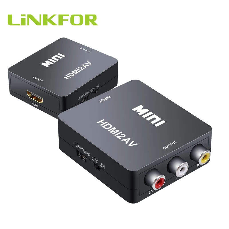 LiNKFOR HDMI к RCA 080P К AV 3RCA CVBs композитный видео аудио конвертер адаптер Поддержка PAL/NTSC