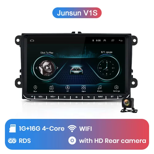 Junsun V1pro 2 г+ 32 г DSP Android9.0 Автомобильный мультимедийный плеер радио gps для Volkswagen VW Passat B6 Touran GOLF5 POLO jetta 2 din DVD - Цвет: V1S