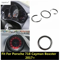 carbon fiber accessories car compass circle stopwatch ring dashboard frame cover trim for porsche 718 cayman boxster 2017 2021