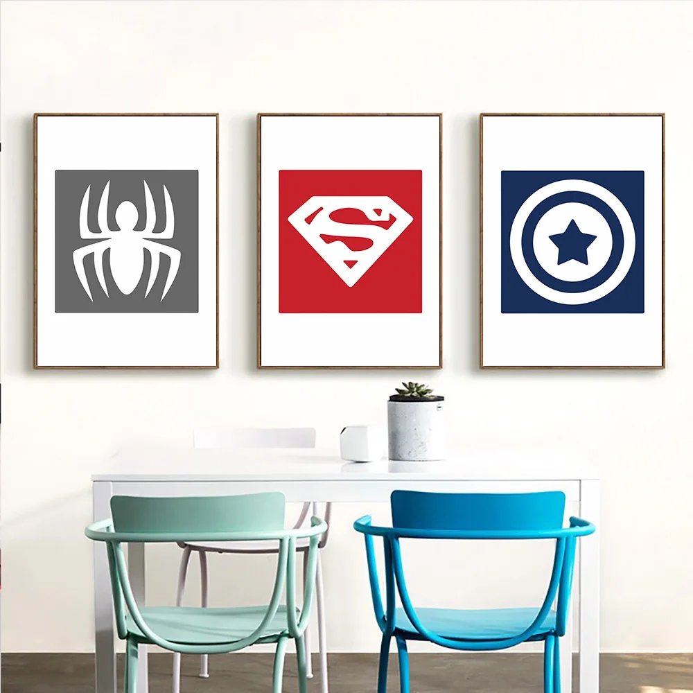 Синий мультфильм летучая мышь стены художественный постер картина Babi Северный