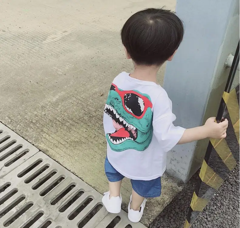 Комплект хлопковой одежды для маленьких мальчиков летняя футболка с отложным