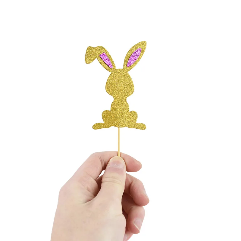 

Happy Easter Rabbit Cake Topper Animal Cupcake Dessert Topper Kids Birthday Easter Festival Party Favor Cake Baking Decoration
