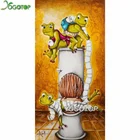 Большая лягушка, туалетная бумага, алмазная вышивка, полностью круглая, квадратная, сделай сам, Алмазная мозаика, Мультяшные Забавные лягушки, картина YY2881