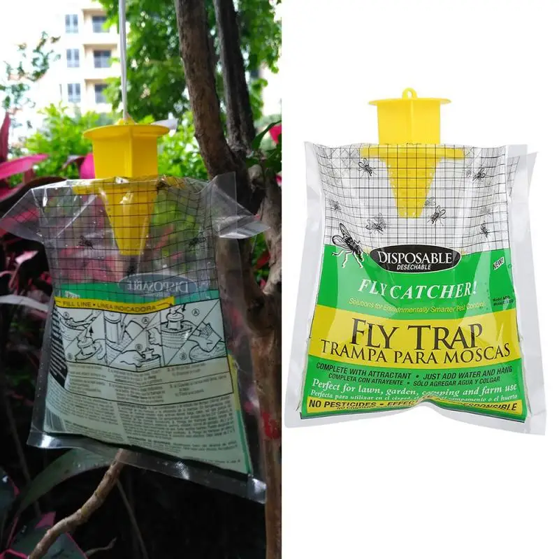 1PCS Pest Control Reusable Hanging Fly Catcher Killer Flies Flytrap Zapper Cage Net Trap Garden Home Traps Bag | Дом и сад
