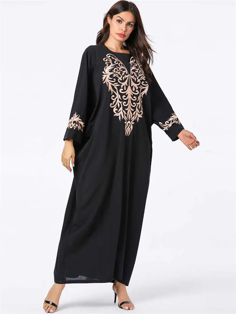 Черное Абая кафтан Дубай мусульманское платье турецкая исламская одежда для