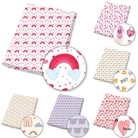valentines day polyester cotton fabric each yard of love printed fabric sewing needles diy craft supplies 45145 cm 1 piece