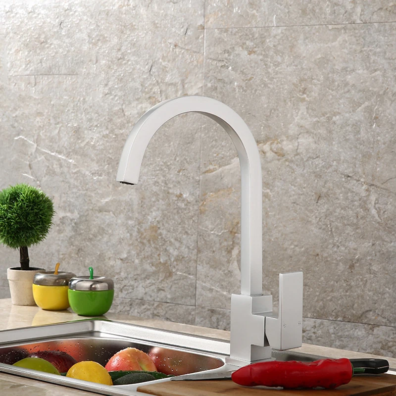 Латунь матовый Никель 3 Way Кухня раковина кран смеситель для кухни одной с