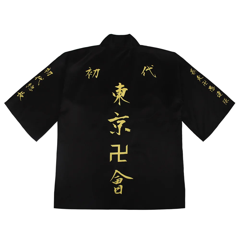 Anime Tokyo Revengers Sano Manjirou Cosplay Costume T-shirt Cloak Ken Ryuguji Draken Manji Gang Summer Kimono Short-sleeve