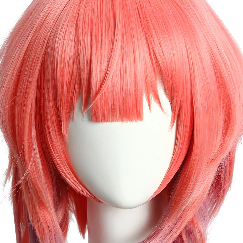 L-email wig Ilulu Cosplay Wig Kobayashi-san Chi no Maid Dragon Cosplay Pink Lolita Wig with Bangs Synthetic Hair Heat Resistant