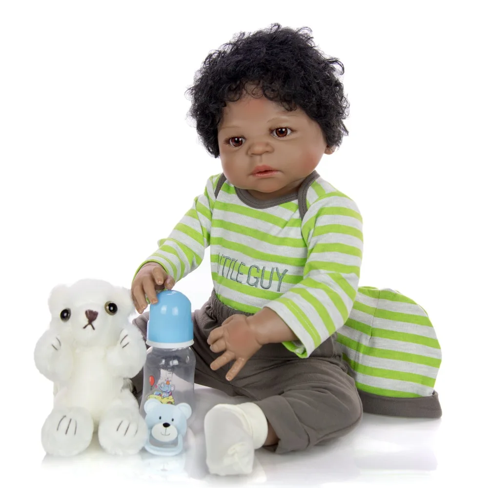 

Bebe reborn черные куклы мальчики 57 см полный Силиконовый reborn Детские куклы реалистичные африканские мальчик новорожденный игровой дом игрушки ...