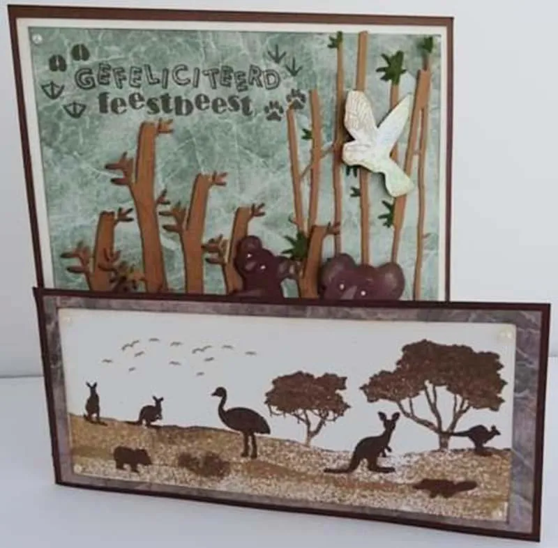 JC дерево кенгуру страуса металлический Трафаретный вырубной штамп Скрапбукинг