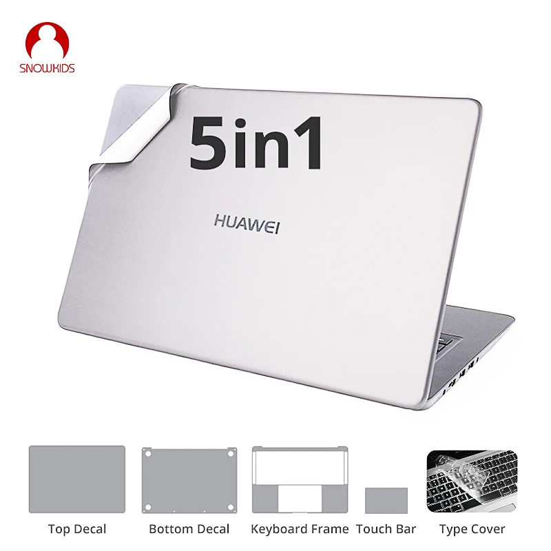 Snowkids наклейка для huawei Matebook D MateBook X MagicBook полностью кожаная виниловая Защитная крышка клавиатуры - Цвет: Silver
