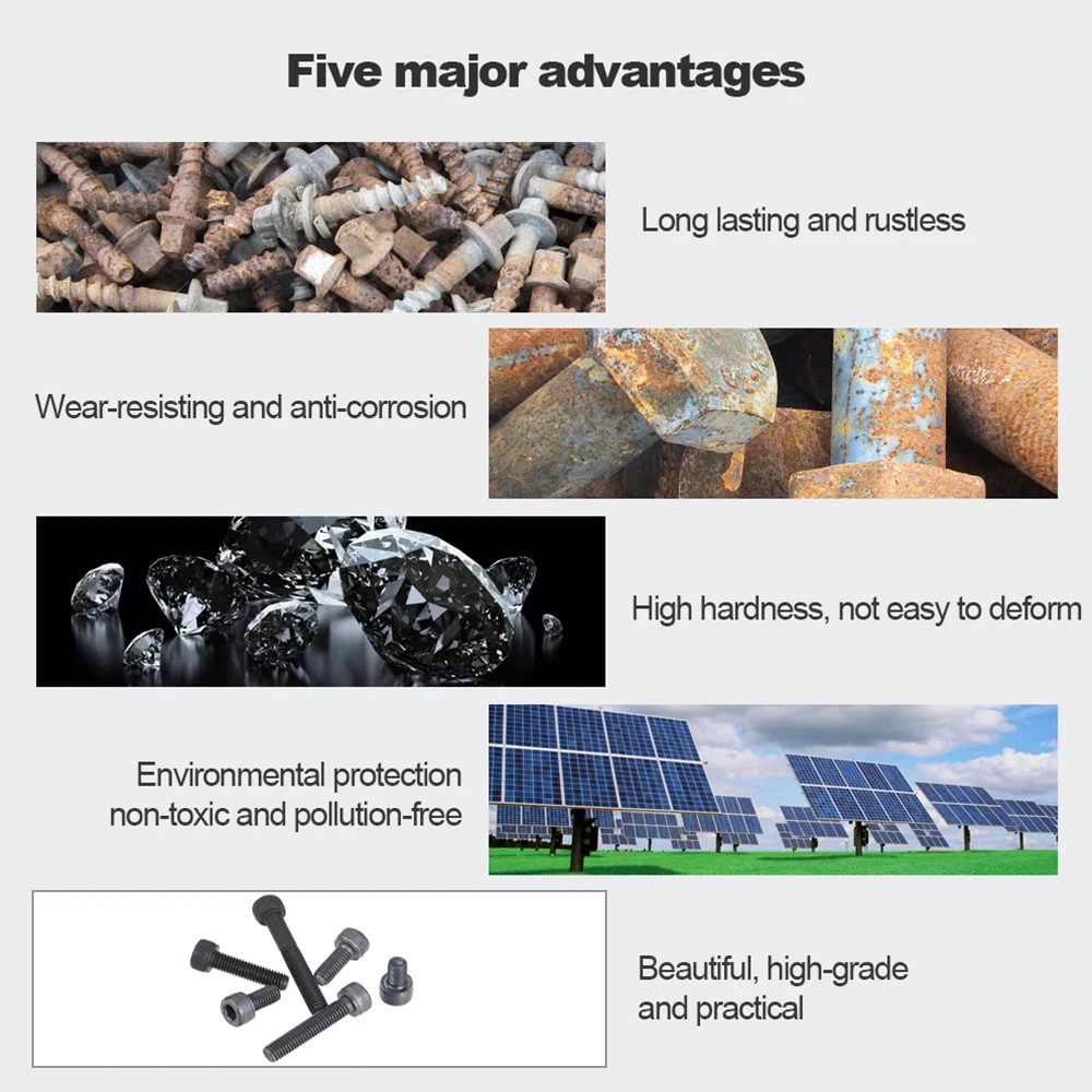 5 шт./лот высокая прочность Кепки цилиндр шестигранный болт болты черный винтов с