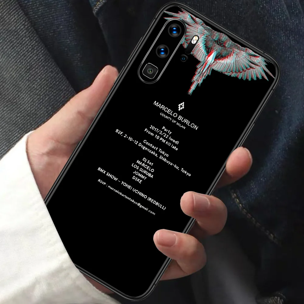 

Marcelo fashion brand Burlone Phone Case For HUAWEI P 9 10 20 30 40 Lite smart Pro Z 2019 Nova 5T 6 7 i black Bumper Soft