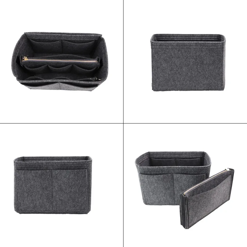 

Purse Cosmetics Organizer Insert Felt Bag Organizer In Bag with Zipper Handbag & Tote Shaper for Speedy Neverfull Tote Bag