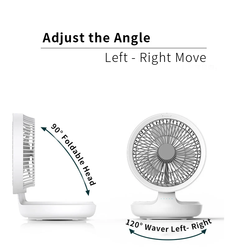 Вентилятор Настольный с циркуляцией воздуха складной переносной беспроводной