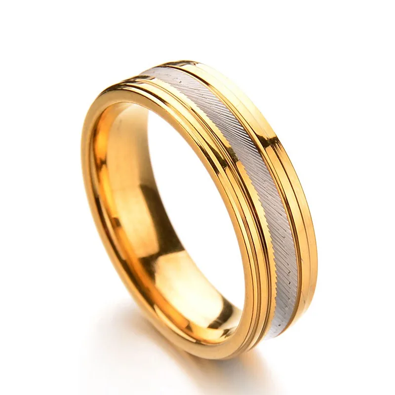 

New Hot Sale 1 Pc Men's Ring Brass Copper Matte Double Beveled Simple Male Popular Fashion Jewelry Ring Gift