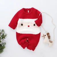 christmas infant baby boys girls xmas knitted jumpsuit long sleeve sweater romper overalls pullover 2pcs outfit 0 24m