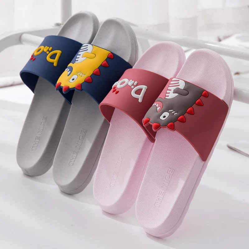 

Women Slippers Summer Slides Cartoon Dinosaur Thick Bottom Flip Flops Slide Sandals Women Men Couple Girls Boy home casual Shoes
