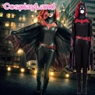 Костюм для косплея Batwoman, костюм на Хэллоуин, костюм для женщин Batwoman, Кэтрин Гамильтон, комбинезон Kate Kane, сексуальная боди-накидка, маска с париком