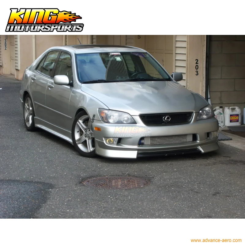 Подходит для 01 05 Lexus IS300 Sedan 4Dr WD Style Уретановый передний бампер спойлер черный