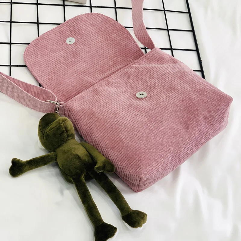 

Women Stripe Corduroy Crossbody Bags Daisy Embroidery Canvas Zipper Shoulder & Messenger Bag Phone Coin Money Handbags For Girls