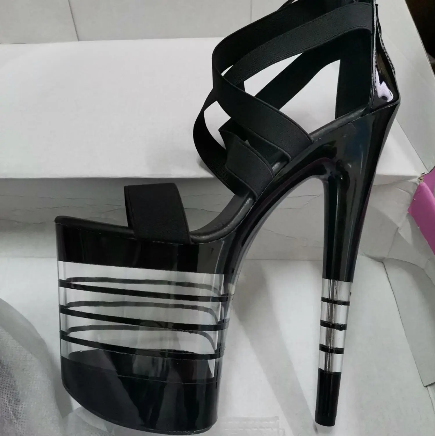 Новинка Сандалии-гладиаторы на высоком каблуке 20 см Танцевальная обувь с