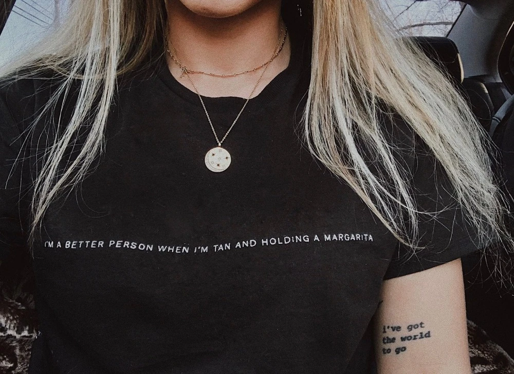 Я являюсь лучшей причины Маргарита Забавная девушка слоган Женская мода Чистый