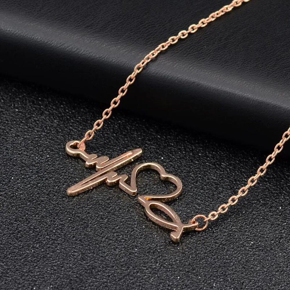 1 шт. стетоскоп из нержавеющей стали сердцебиение ожерелье для женщин любящее