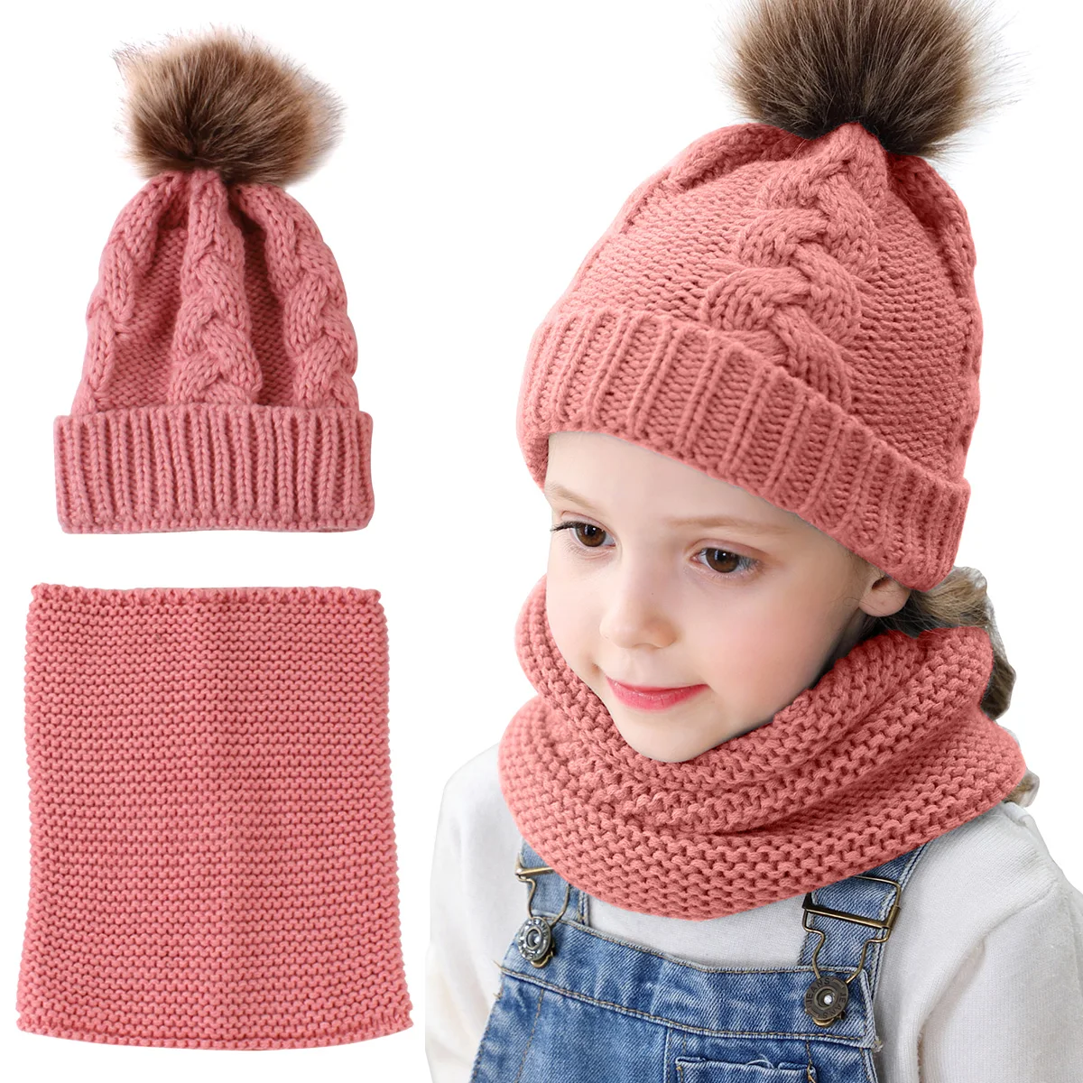 Детская шапка из акриловых волокон детская с помпоном для детей зимние шапки