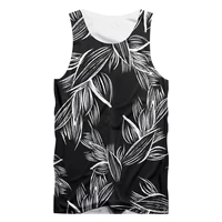 fashion harajuku sleeveless vest tropical leaf 3d full print mens casual vest mens and womens street casual sports vest