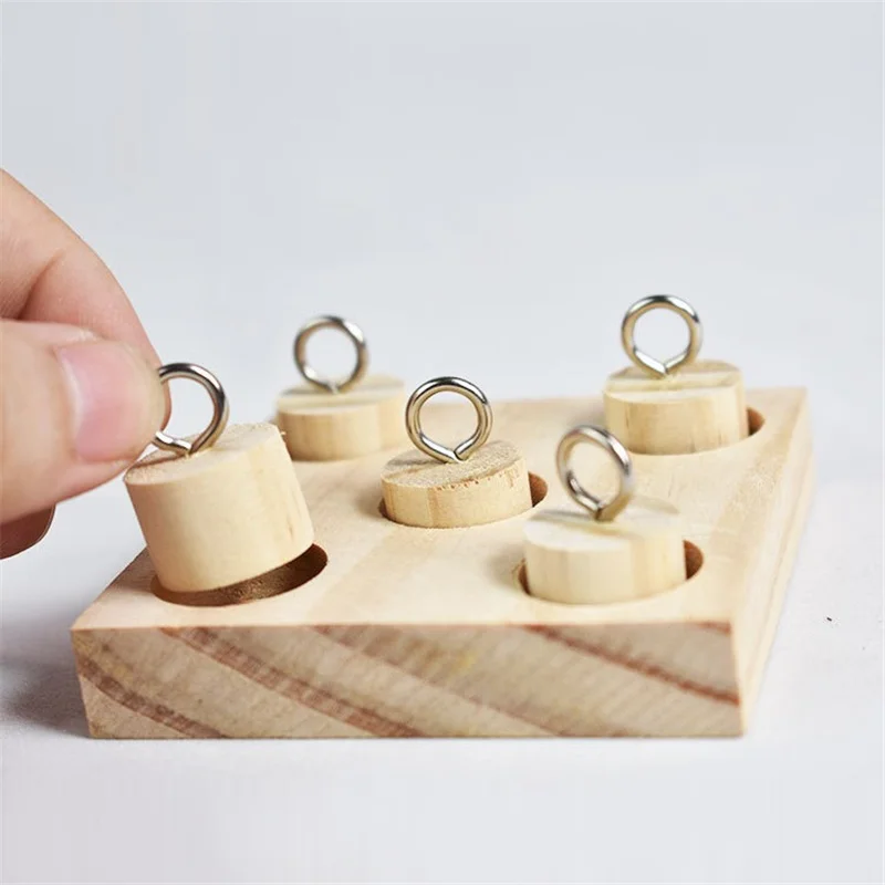 

Birds Parrot Wooden Platform Plastic Rings Intelligence Training Chew Puzzle Toy