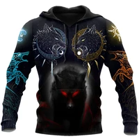 mens fashion hoodie ferocious wolf 3d fully printed zipper hoodie unisex harajuku casual tops dyi255