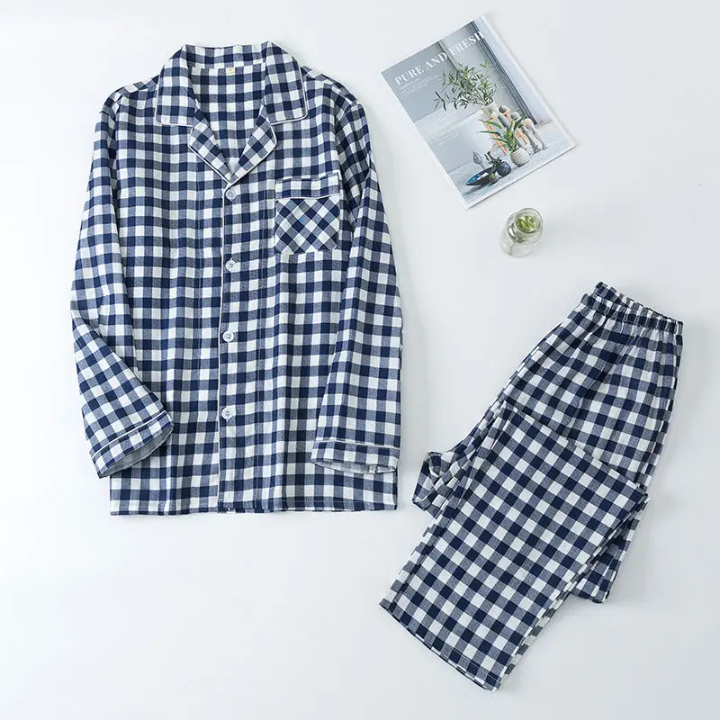 Новинка пижама из 100% хлопка женские пижамные комплекты для пар весенняя одежда