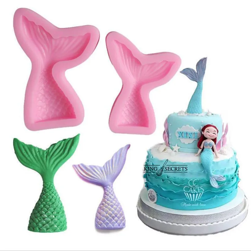 

1 pcs Silicone Mold Mermaid Tail Conch patten Gum Paste Chocolate Fondant Cake Molds Candy Molds Party Cupcake Decorating Tools