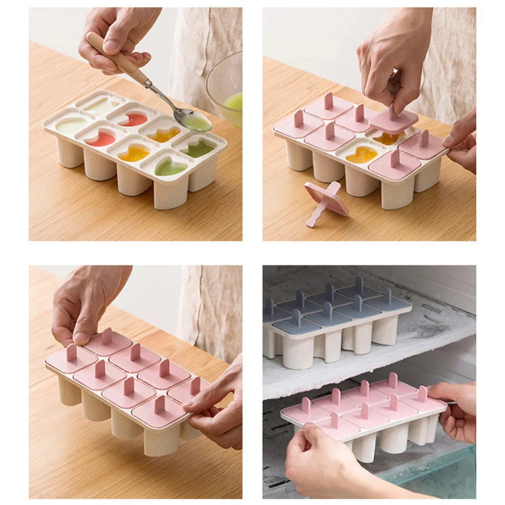 8 отверстий мороженое плесень классический Popsicle лоток дома не липкий DIY Плесень инструмент для приготовления мороженного