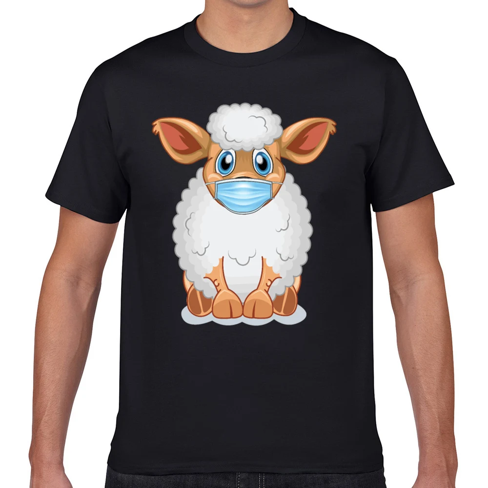 

Tops T Shirt Men face mask sheep Vogue Vintage Geek Print Male Tshirt fa001